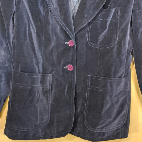 Vintage Marc D'Alcy navy velvet Blazers - Picture 3 of 5